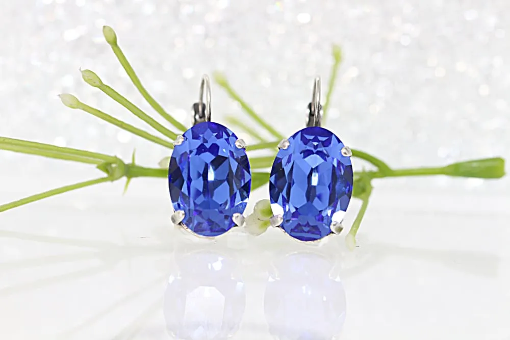 Sapphire Crystal Earrings