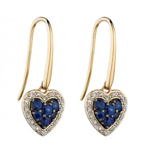 Sapphire Diamond Heart Earrings GE2285L