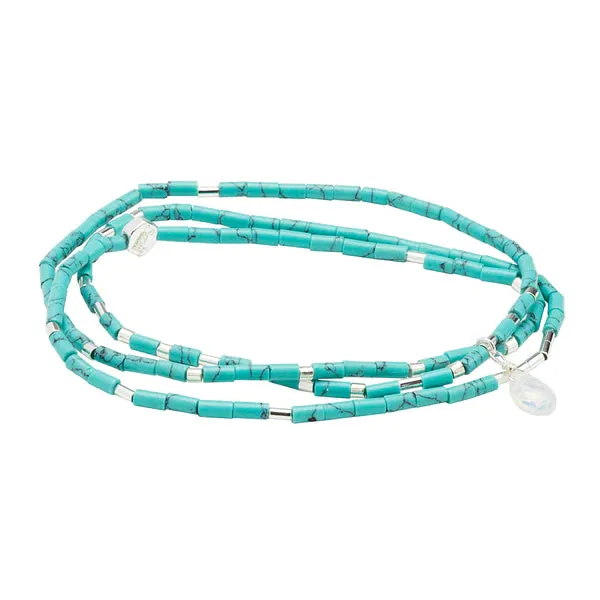 Scout Teardrop Stone Wrap Turquoise - Opalite - Silver - Stone Of Calm