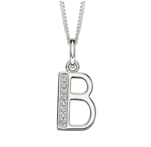 Silver and CZ Initial Pendants (A-Z)