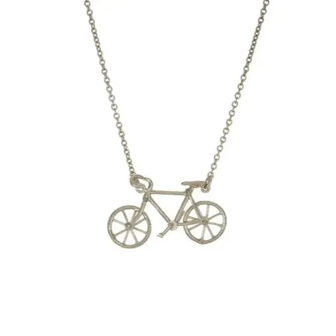 Silver Bicycle Necklace