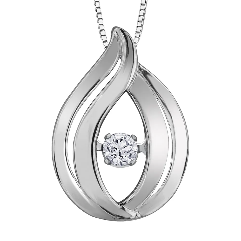 Silver Canadian Diamond Pulse Pendant