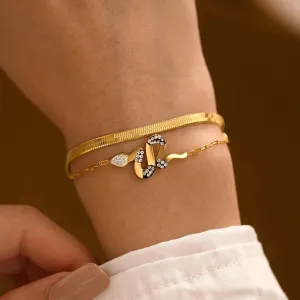 Snake Layered Gold Bracelets