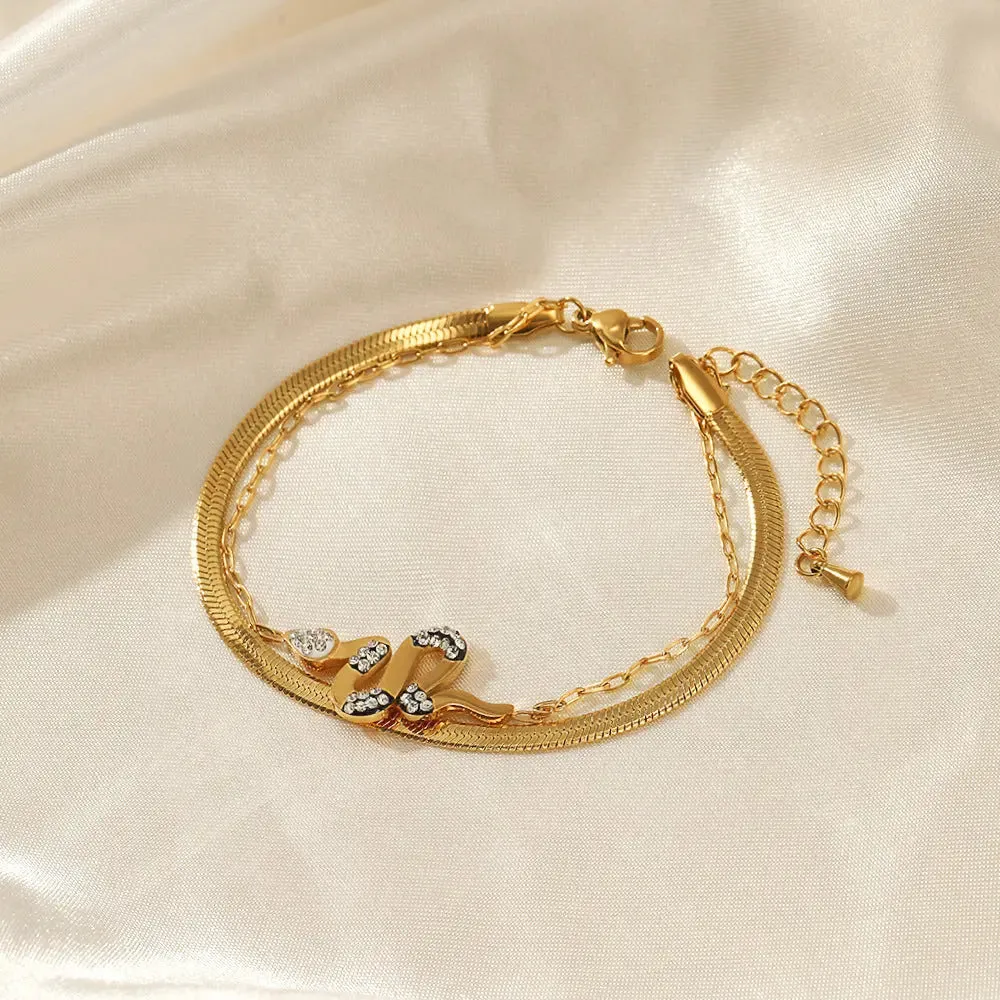 Snake Layered Gold Bracelets