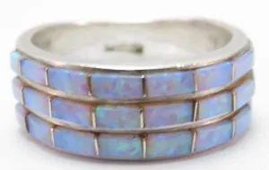 Southwestern Sterling Silver Ring with Opal Stones