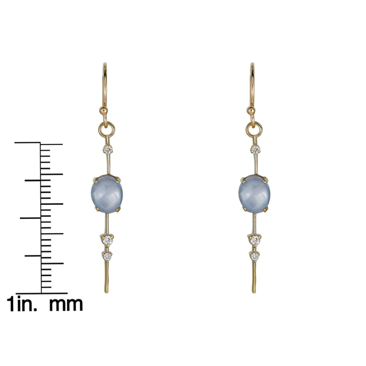 Star Sapphire & Diamond Pendulum Earrings