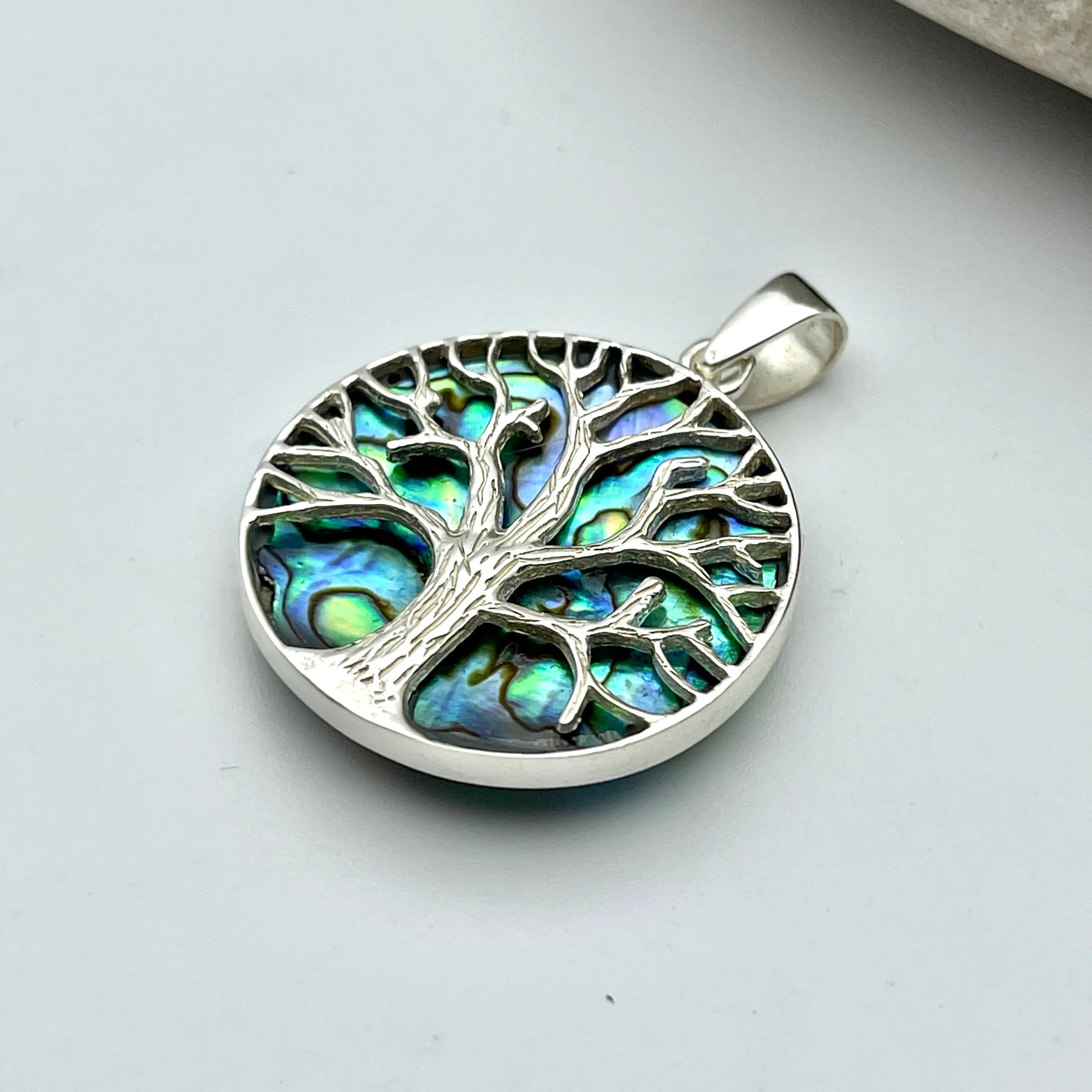 Sterling Silver Abalone Tree of Life Pendant