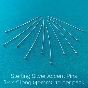 Sterling Silver Accent Pins - 10