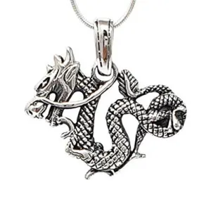 Sterling Silver Dragon Pendant on Chain For Men And Women