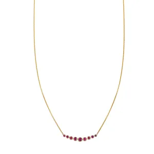 Tapered Ruby Arch Necklace