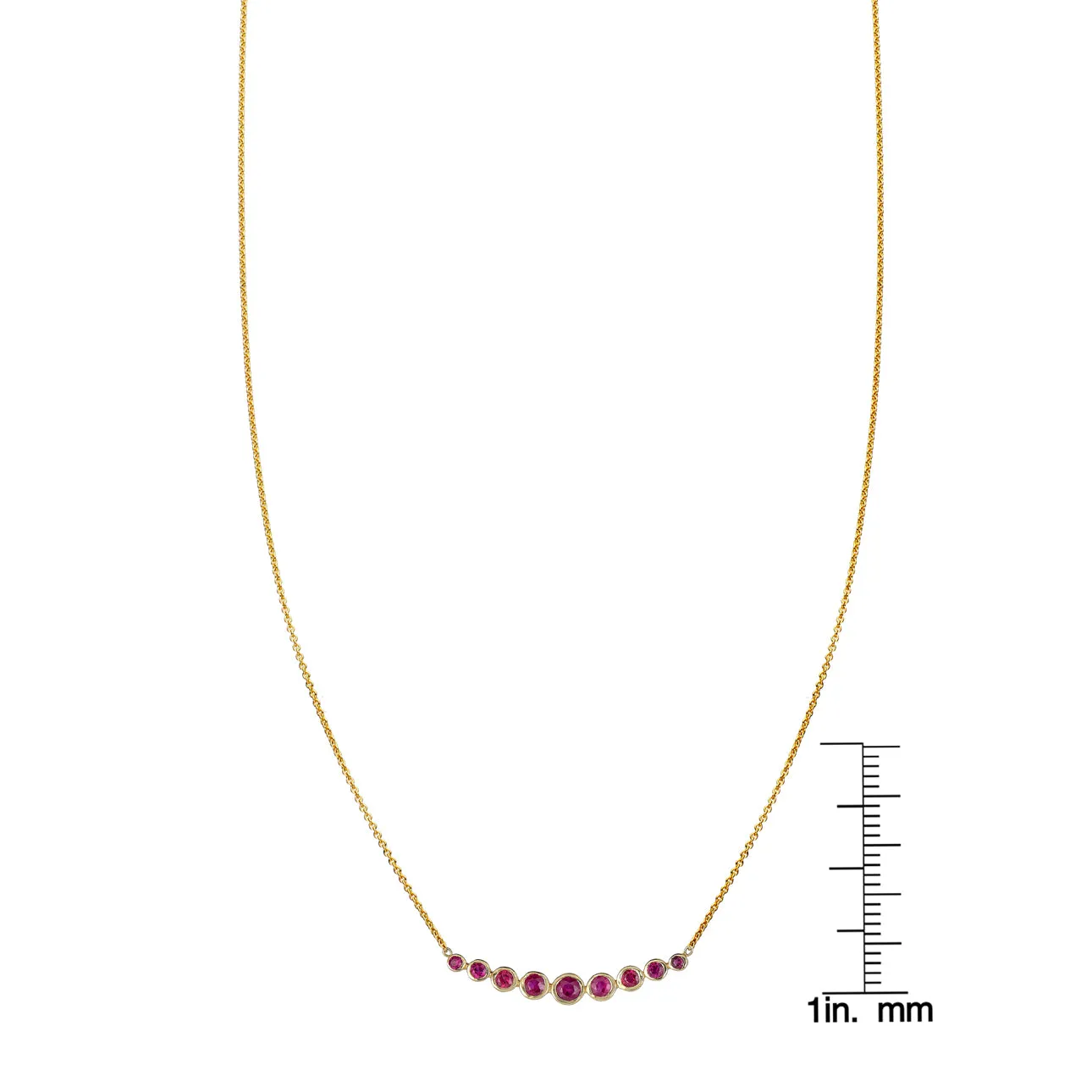 Tapered Ruby Arch Necklace