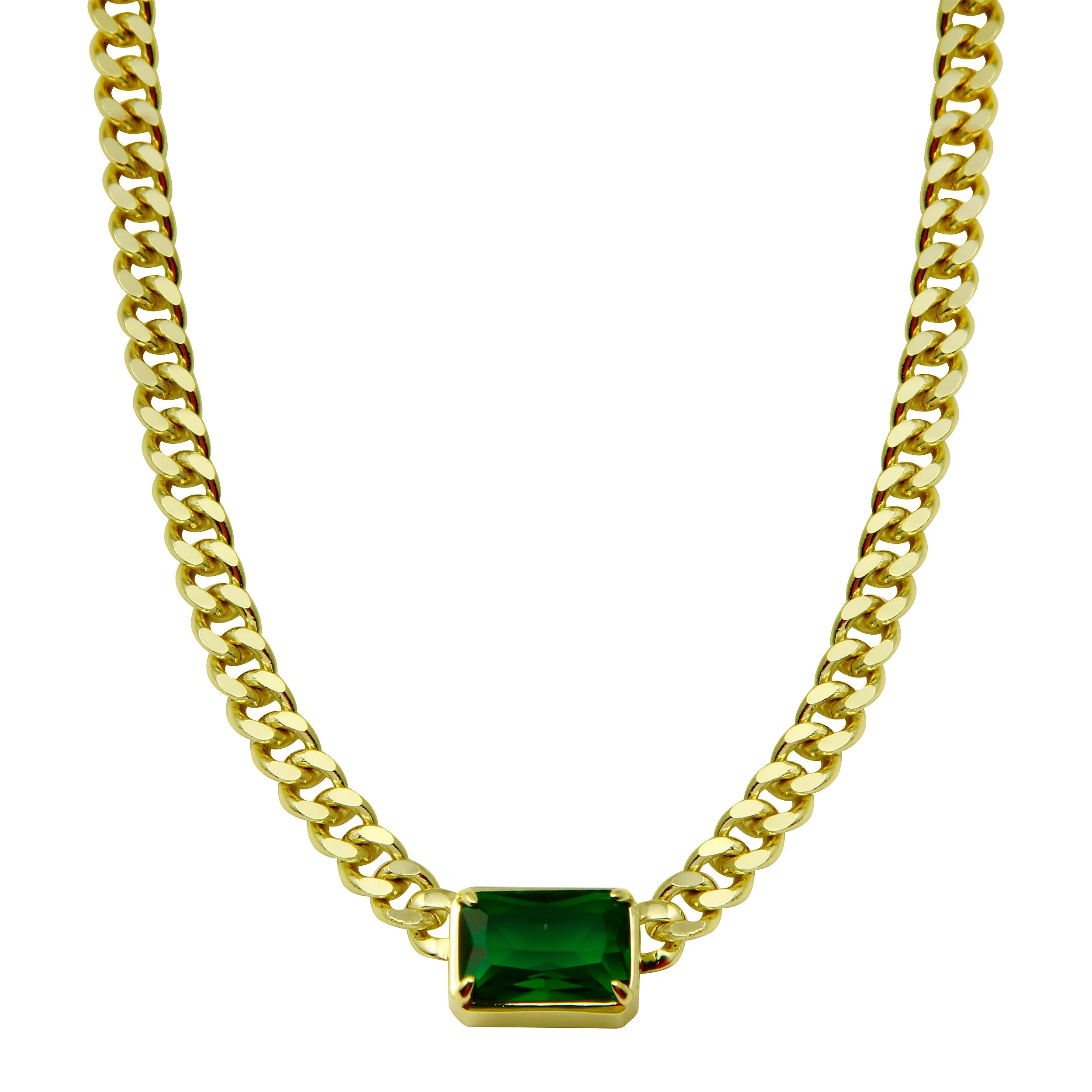 The Green Emerald Cuban Necklace