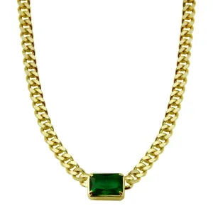 The Green Emerald Cuban Necklace