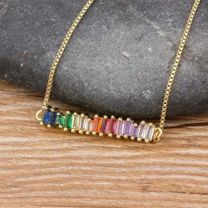 The Rainbow Emerald Cut Necklace