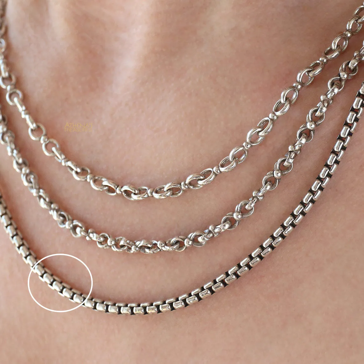 Thick Silver Box Venetian Chain 3.7mm