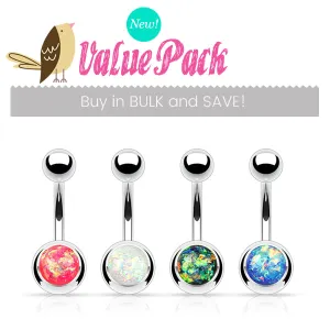 VALUE PACK 4 X Opal Gleam Belly Rings