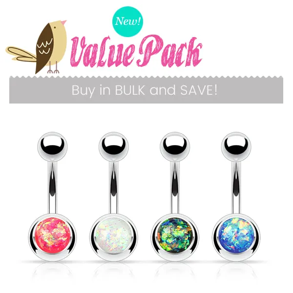 VALUE PACK 4 X Opal Gleam Belly Rings