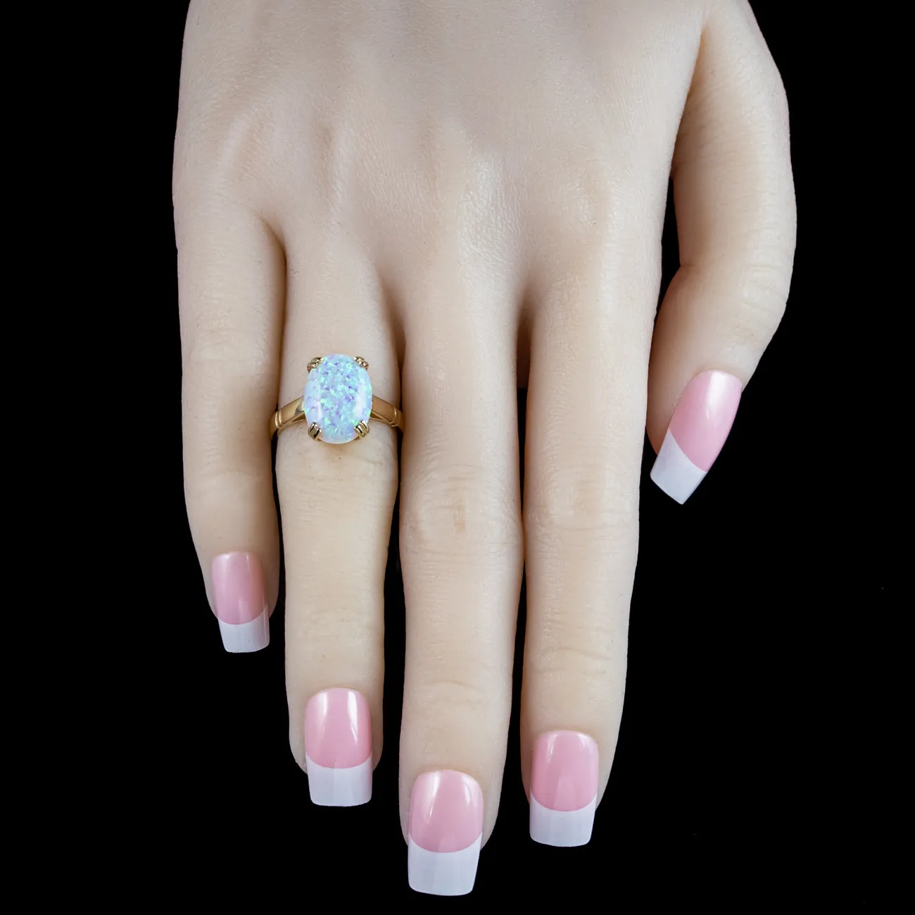 Victorian Style Opal Solitaire Ring 6ct Opal