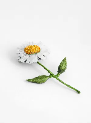 White Daisy Brooch