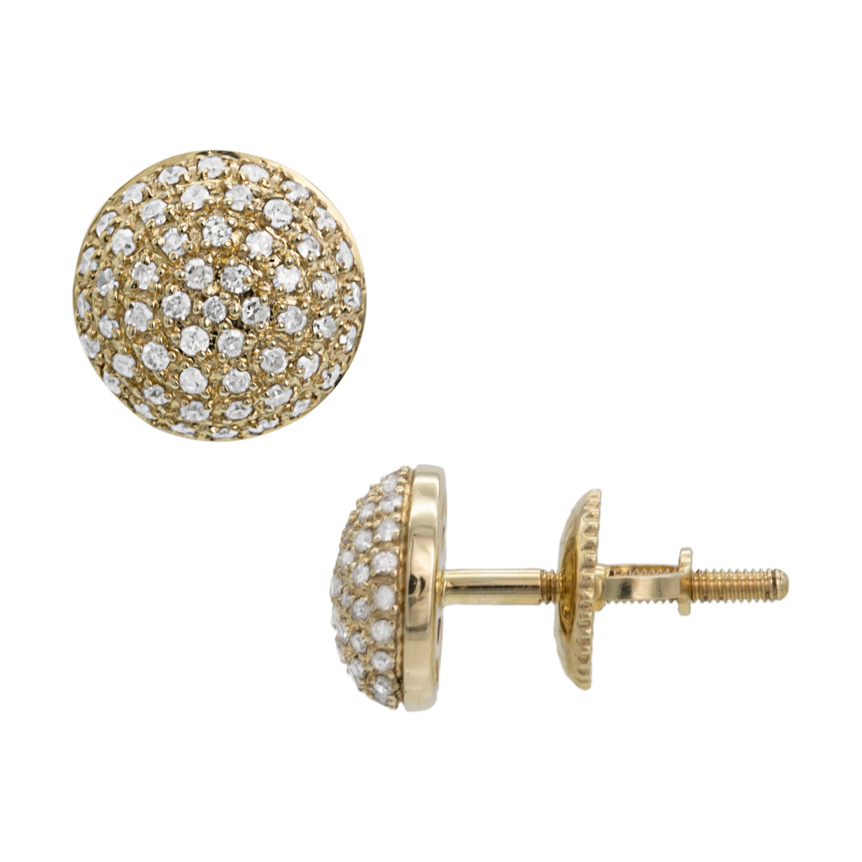 Women's Diamond Pave Stud Earrings 0.32ct 10K Yellow Gold